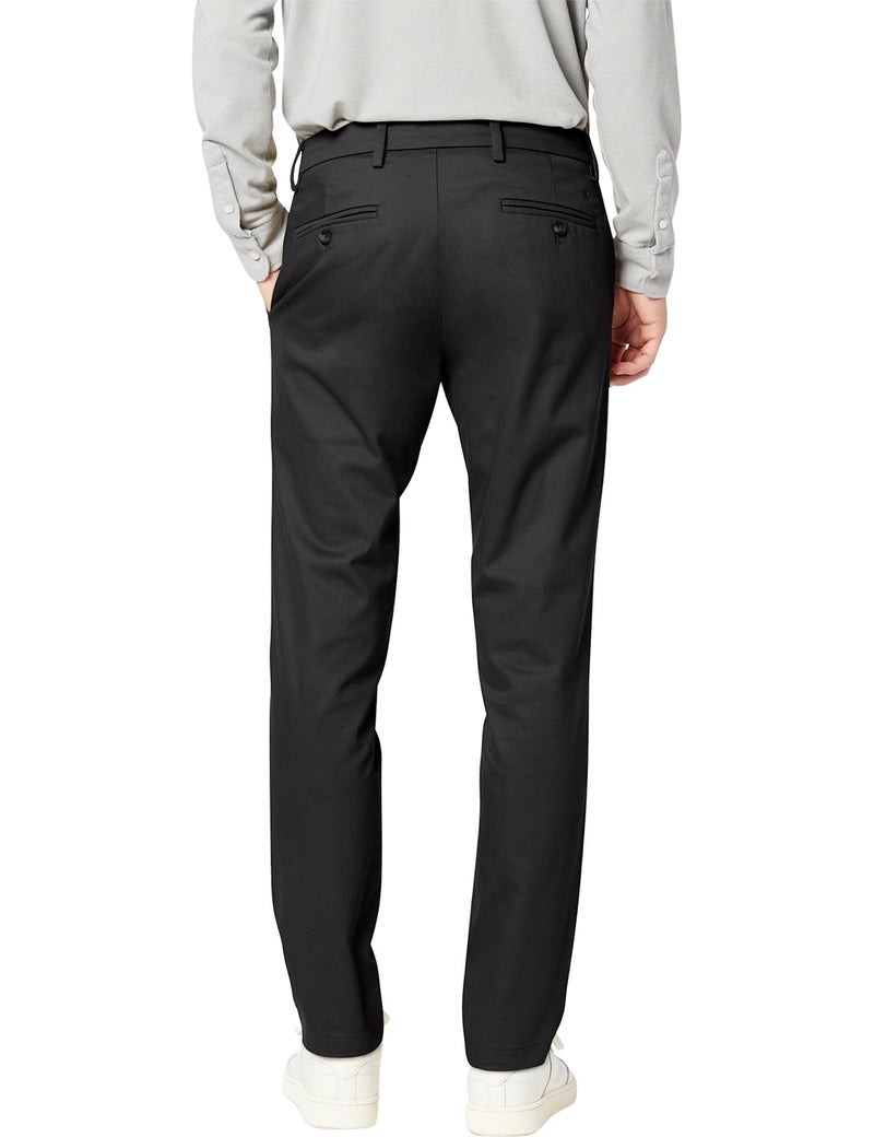 DockersÂ® Men's Slim Fit Signature Khaki Lux Cotton Stretch Pants, Black, 32W x 32L - Image 3